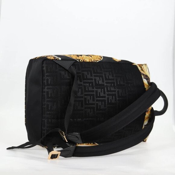 FENDI Zucca Canvas FENDACE Versace Collaboration Backpack Black - Picture 6 of 15